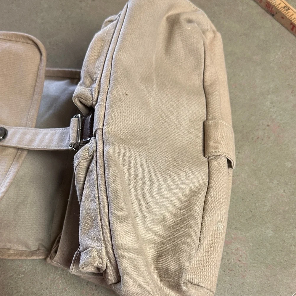 Warner Bros. Studio Beige Canvas Messenger Shoulder Book Bag